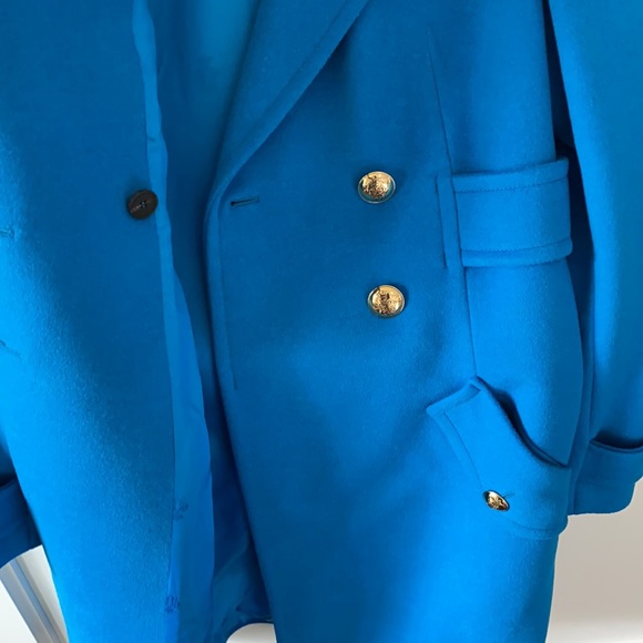 Gorgeous Emilio Pucci bright turquoise blue wool overcoat Overcoat car coat - Picture 5 of 7